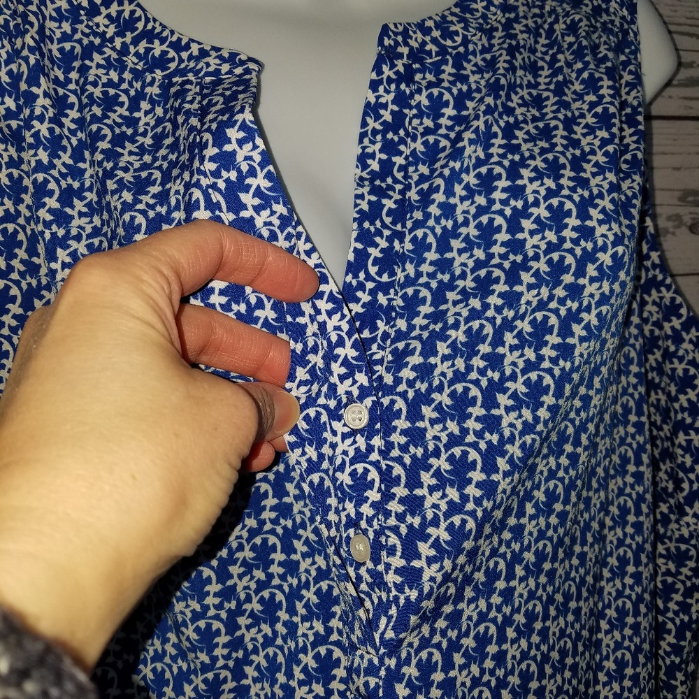 Dalia Blue Sleeveless Blouse Top Womens Size 1X - Picture 5 of 7